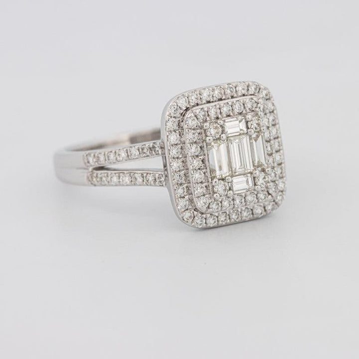 Invisible Halo Square Diamond with a Split Band - ZIZOV DIAMONDS