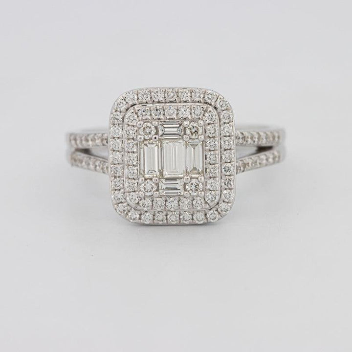 Invisible Halo Square Diamond with a Split Band - ZIZOV DIAMONDS