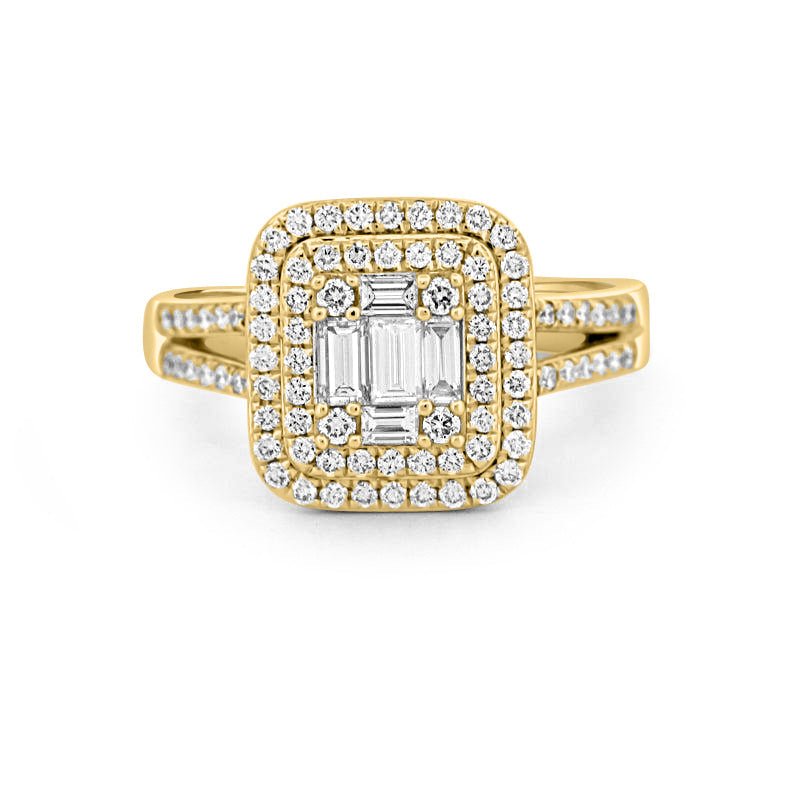 Invisible Halo Square Diamond with a Split Band - ZIZOV DIAMONDS