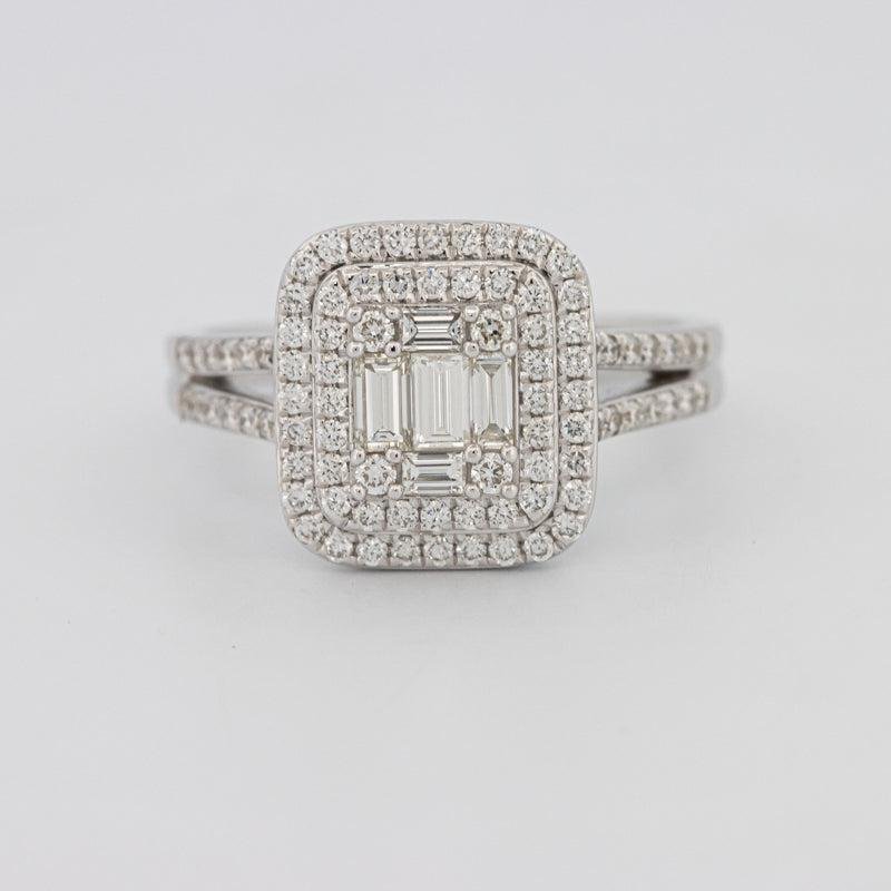 Invisible Halo Square Diamond with a Split Band - ZIZOV DIAMONDS