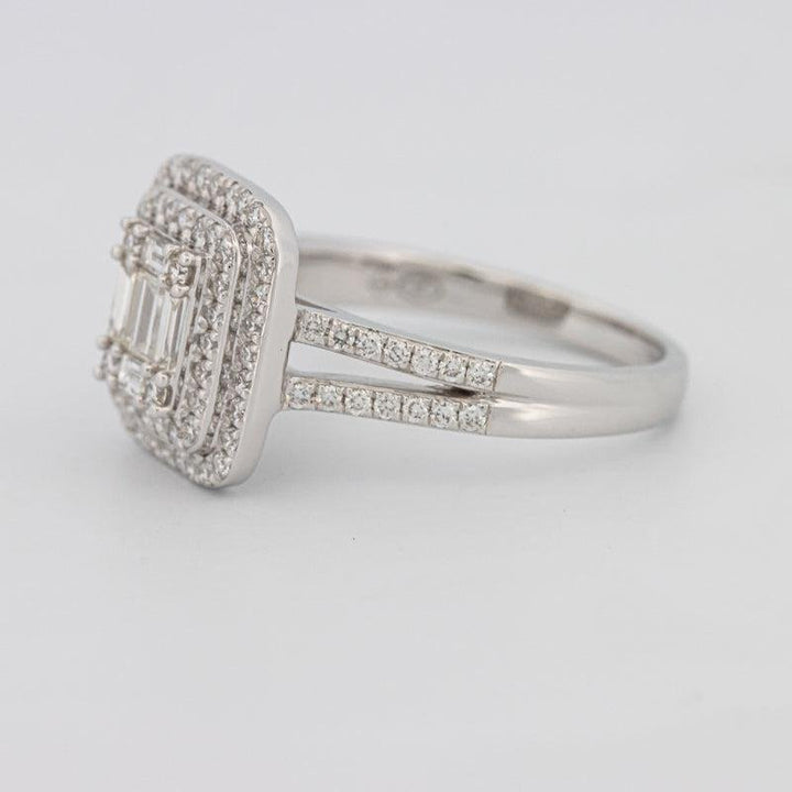 Invisible Halo Square Diamond with a Split Band - ZIZOV DIAMONDS