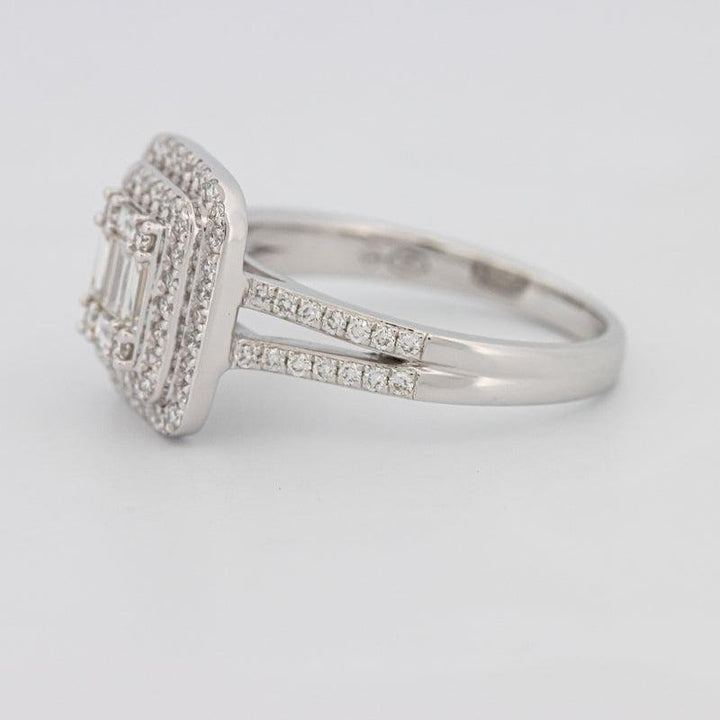 Invisible Halo Square Diamond with a Split Band - ZIZOV DIAMONDS