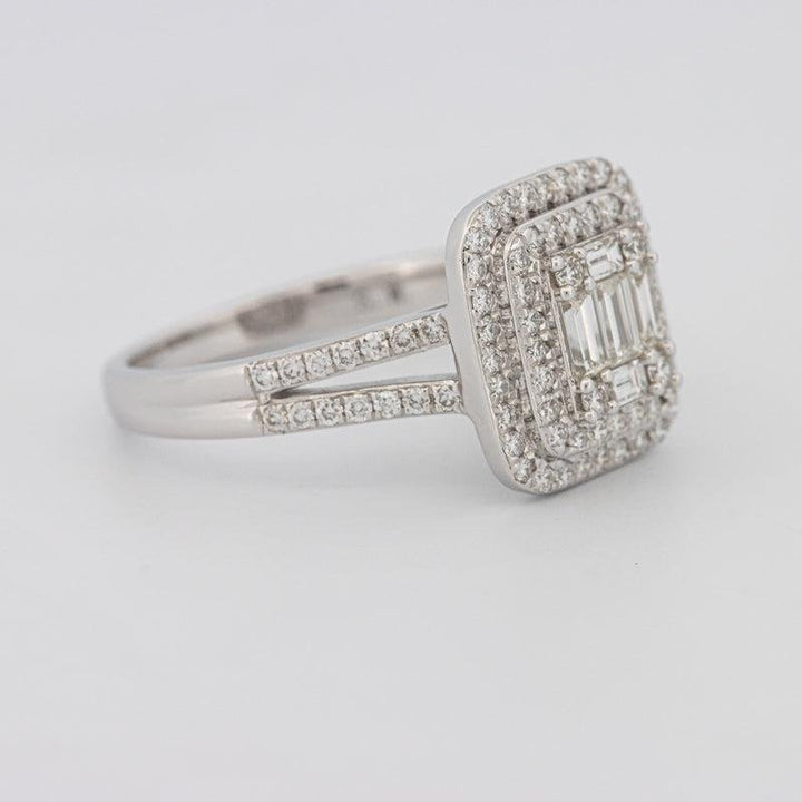 Invisible Halo Square Diamond with a Split Band - ZIZOV DIAMONDS