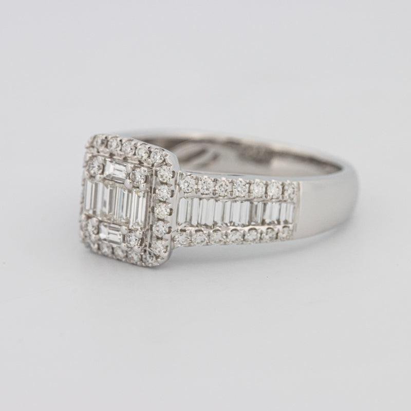 Invisible Halo Square Ring with Baguettes on the sides - ZIZOV DIAMONDS