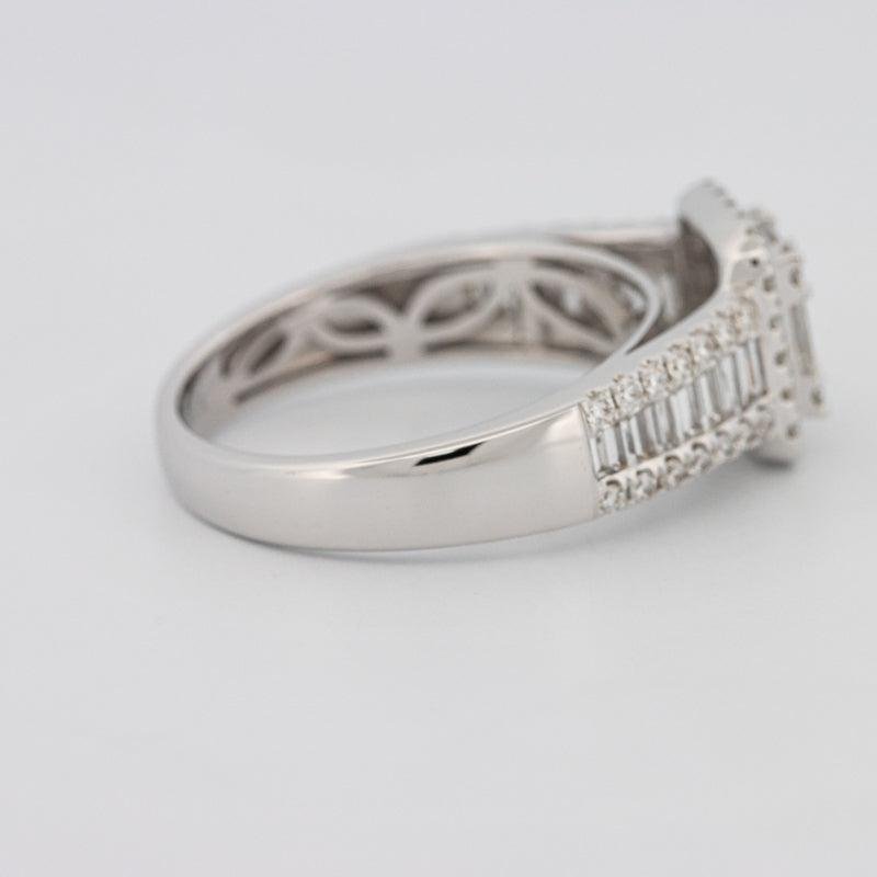 Invisible Halo Square Ring with Baguettes on the sides - ZIZOV DIAMONDS