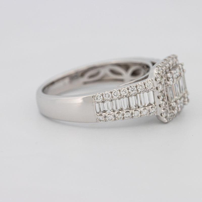 Invisible Halo Square Ring with Baguettes on the sides - ZIZOV DIAMONDS