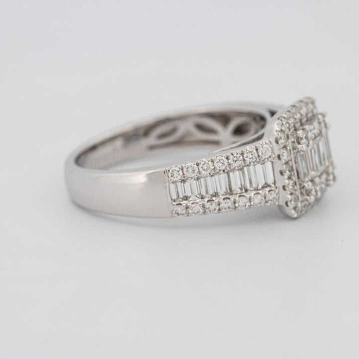 Invisible Halo Square Ring with Baguettes on the sides - ZIZOV DIAMONDS