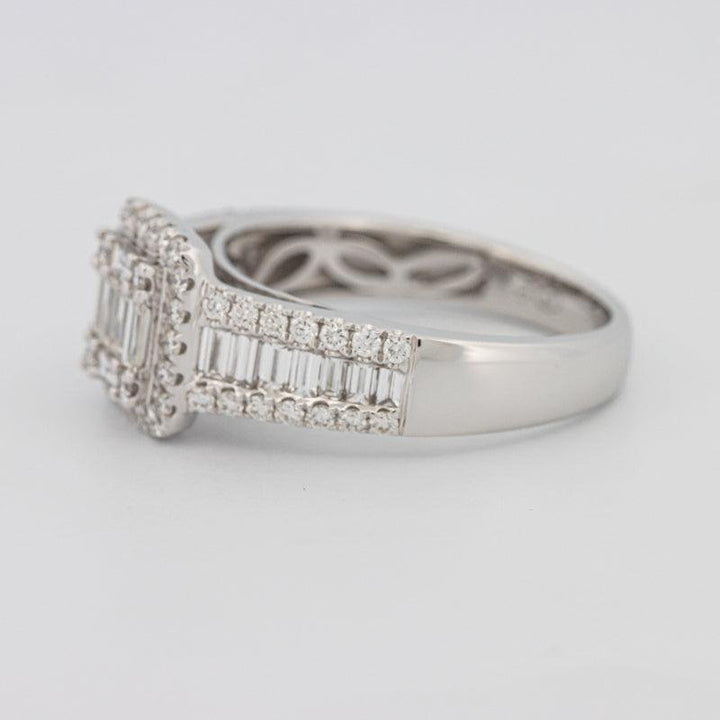 Invisible Halo Square Ring with Baguettes on the sides - ZIZOV DIAMONDS