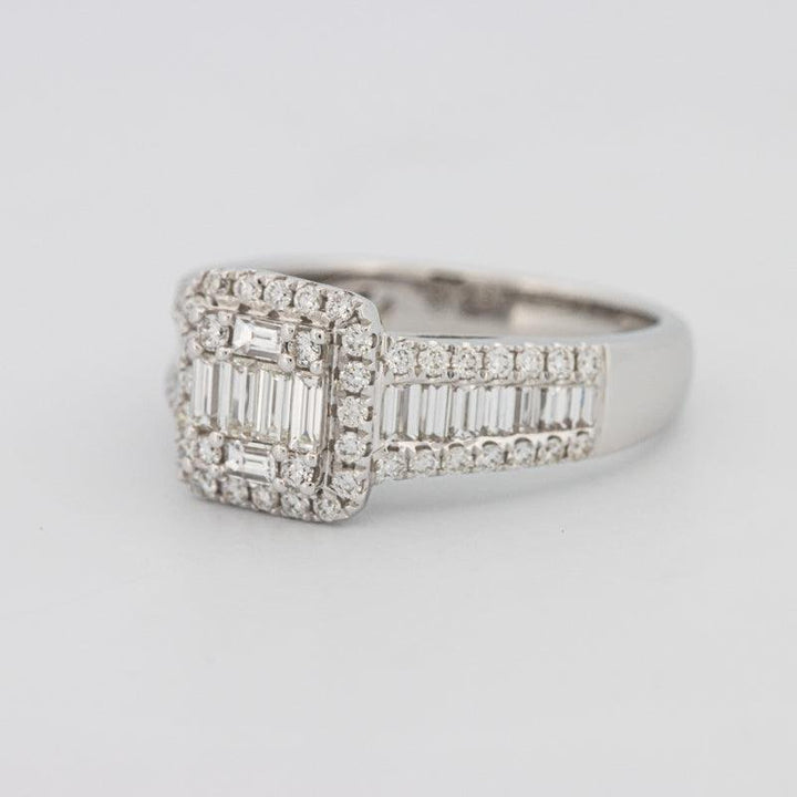 Invisible Halo Square Ring with Baguettes on the sides - ZIZOV DIAMONDS