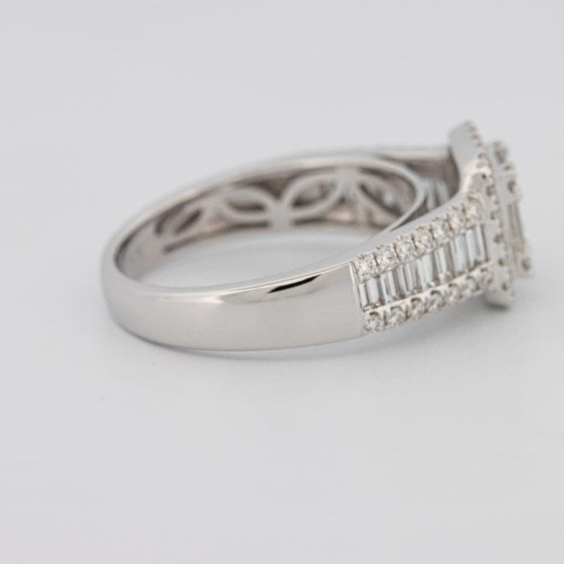 Invisible Halo Square Ring with Baguettes on the sides - ZIZOV DIAMONDS