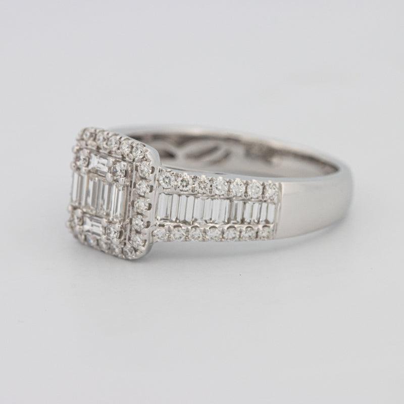 Invisible Halo Square Ring with Baguettes on the sides - ZIZOV DIAMONDS