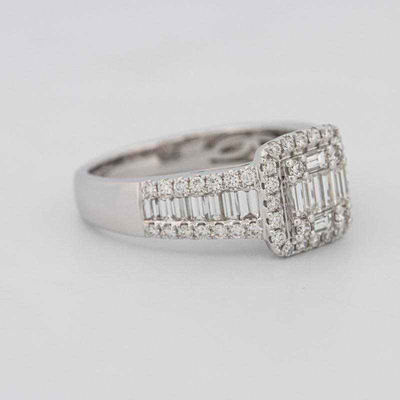 Invisible Halo Square Ring with Baguettes on the sides - ZIZOV DIAMONDS