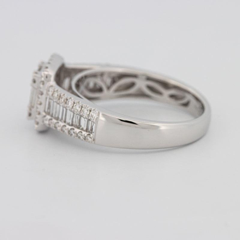 Invisible Halo Square Ring with Baguettes on the sides - ZIZOV DIAMONDS