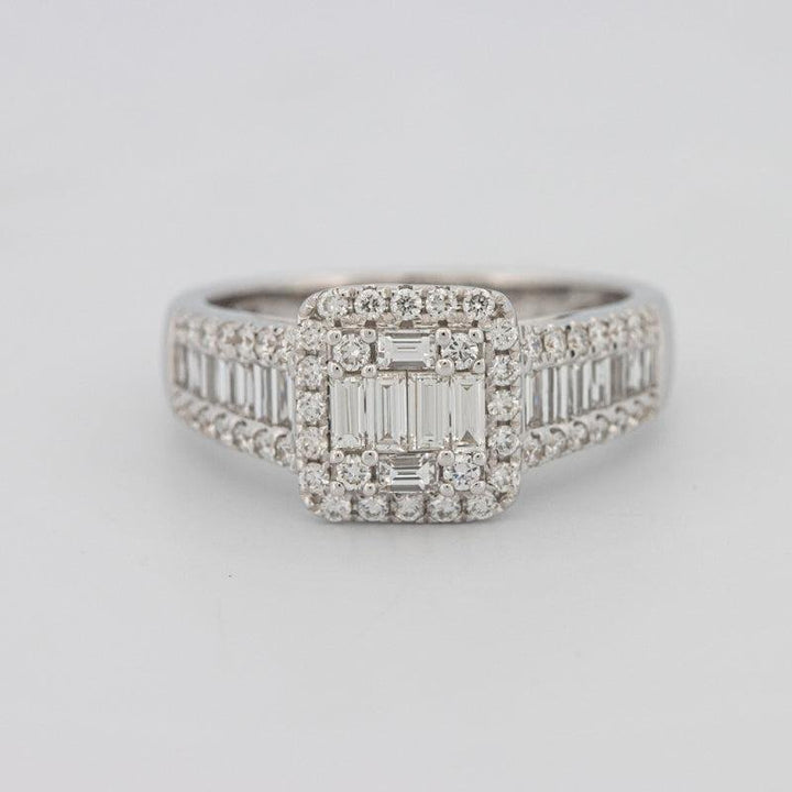 Invisible Halo Square Ring with Baguettes on the sides - ZIZOV DIAMONDS