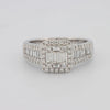 Invisible Halo Square Ring with Baguettes on the sides - ZIZOV DIAMONDS