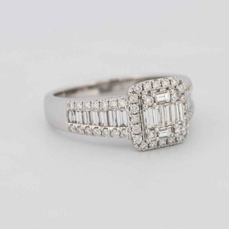 Invisible Halo Square Ring with Baguettes on the sides - ZIZOV DIAMONDS