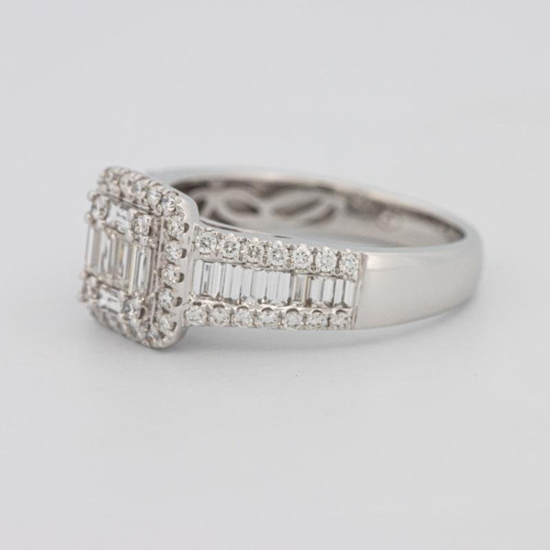 Invisible Halo Square Ring with Baguettes on the sides - ZIZOV DIAMONDS