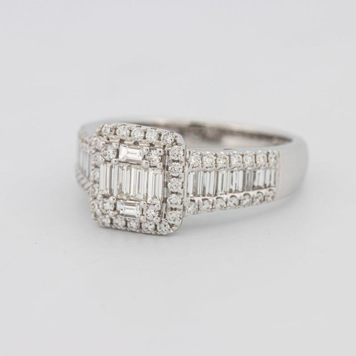 Invisible Halo Square Ring with Baguettes on the sides - ZIZOV DIAMONDS