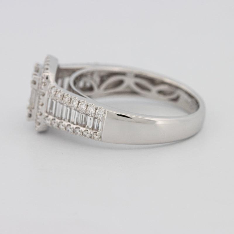 Invisible Halo Square Ring with Baguettes on the sides - ZIZOV DIAMONDS
