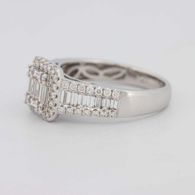 Invisible Halo Square Ring with Baguettes on the sides - ZIZOV DIAMONDS