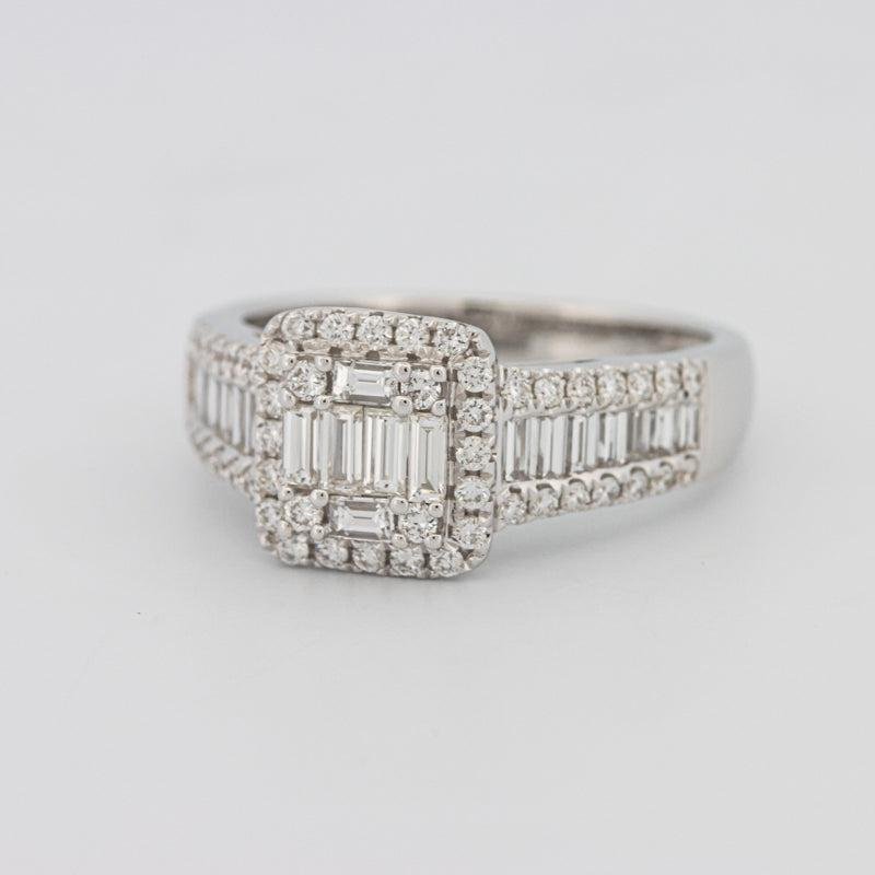 Invisible Halo Square Ring with Baguettes on the sides - ZIZOV DIAMONDS