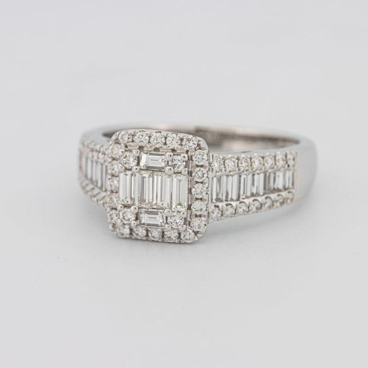 Invisible Halo Square Ring with Baguettes on the sides - ZIZOV DIAMONDS