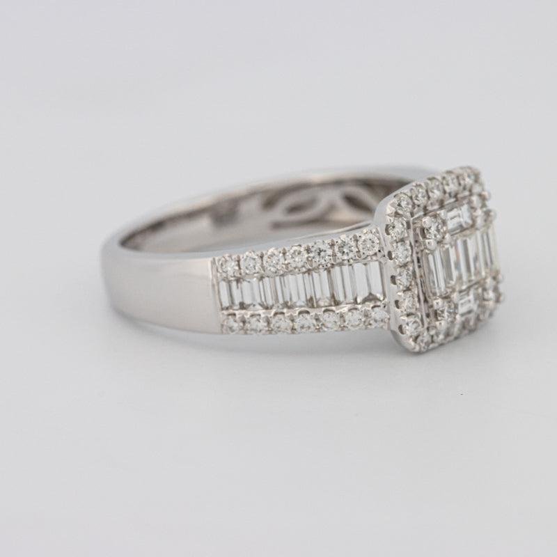 Invisible Halo Square Ring with Baguettes on the sides - ZIZOV DIAMONDS