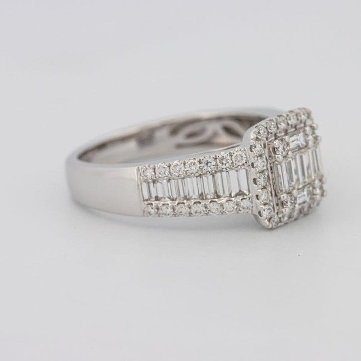 Invisible Halo Square Ring with Baguettes on the sides - ZIZOV DIAMONDS