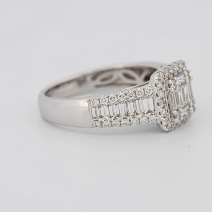 Invisible Halo Square Ring with Baguettes on the sides - ZIZOV DIAMONDS