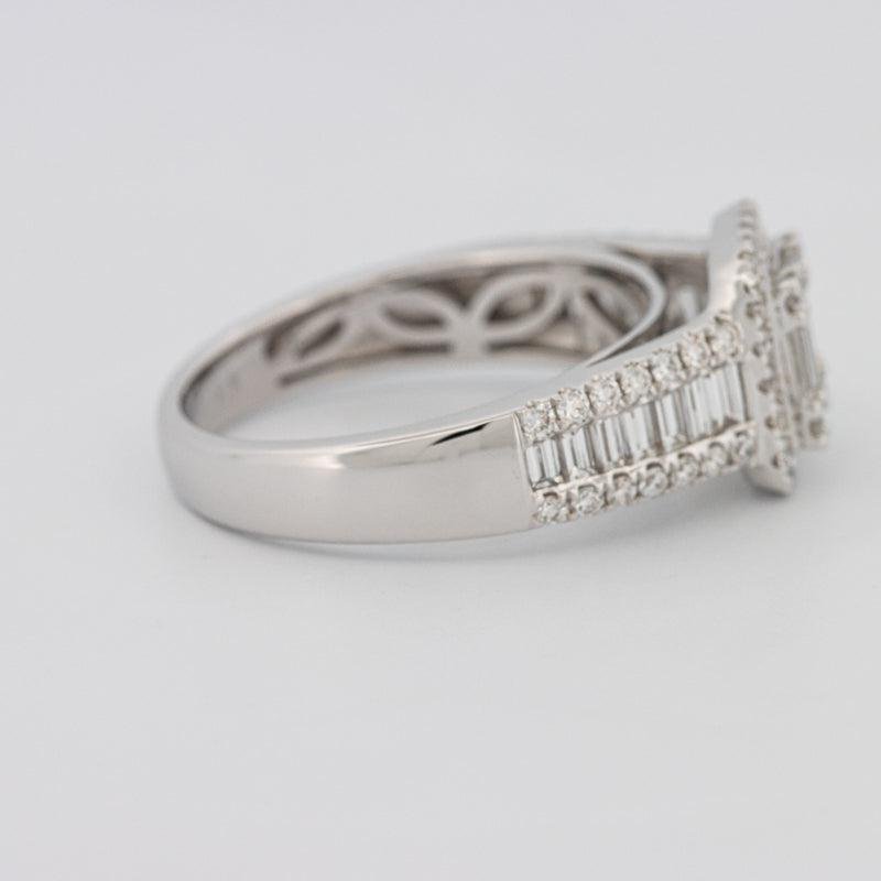 Invisible Halo Square Ring with Baguettes on the sides - ZIZOV DIAMONDS