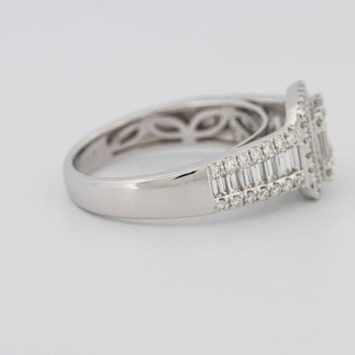 Invisible Halo Square Ring with Baguettes on the sides - ZIZOV DIAMONDS