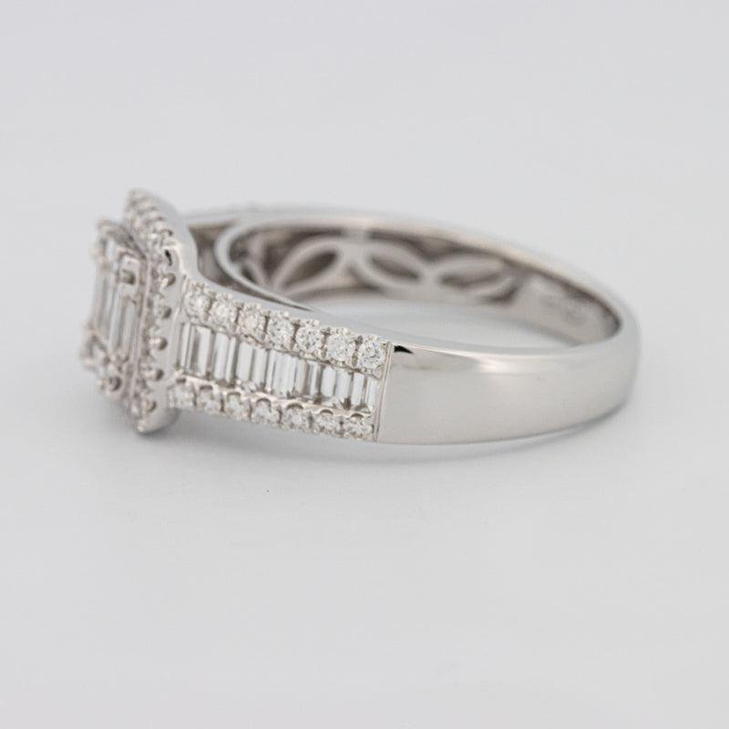 Invisible Halo Square Ring with Baguettes on the sides - ZIZOV DIAMONDS