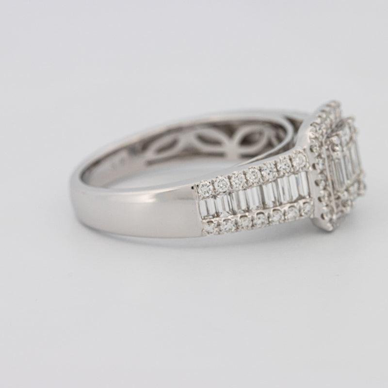 Invisible Halo Square Ring with Baguettes on the sides - ZIZOV DIAMONDS