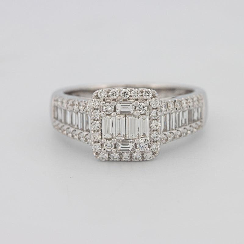 Invisible Halo Square Ring with Baguettes on the sides - ZIZOV DIAMONDS