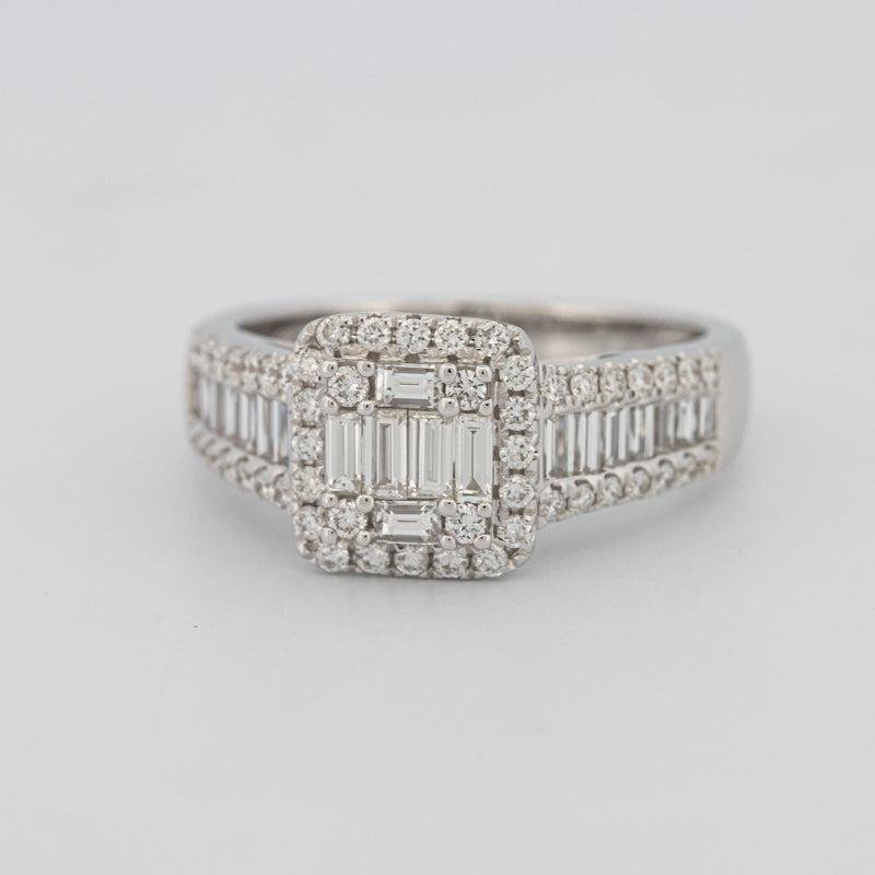 Invisible Halo Square Ring with Baguettes on the sides - ZIZOV DIAMONDS