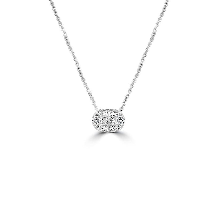Invisible Horizontal Oval Pendant - ZIZOV DIAMONDS