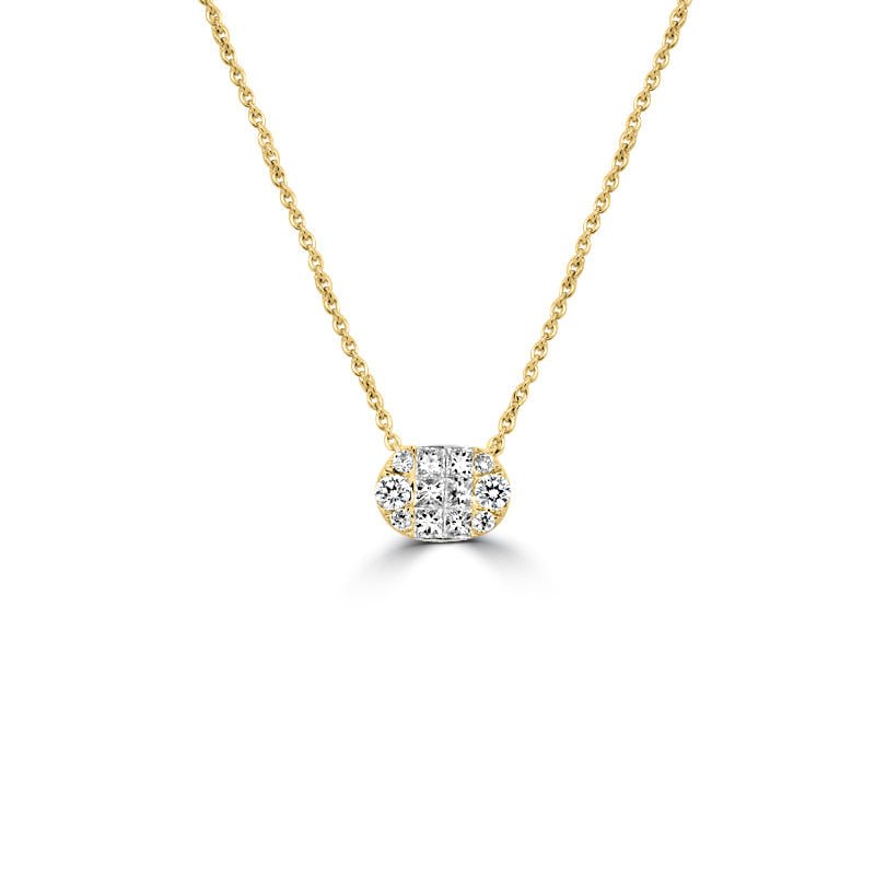 Invisible Horizontal Oval Pendant - ZIZOV DIAMONDS