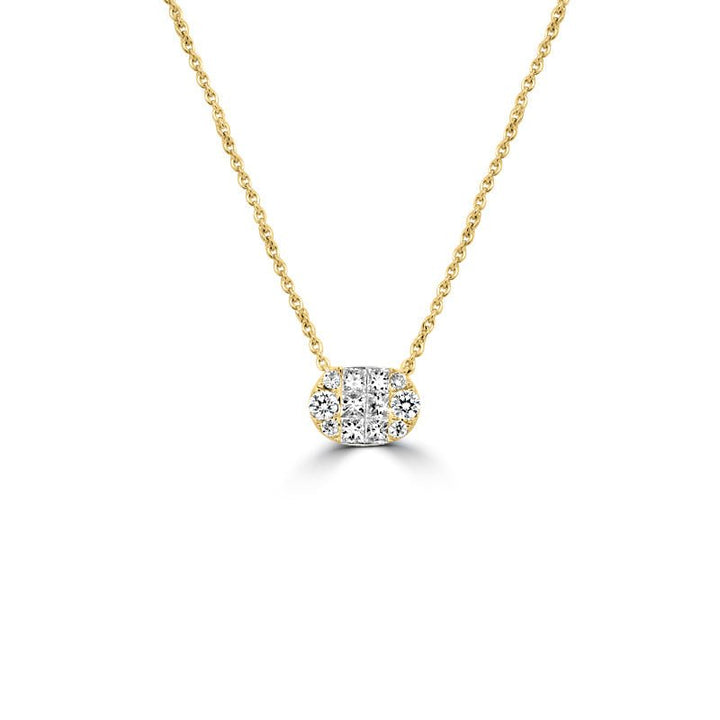 Invisible Horizontal Oval Pendant - ZIZOV DIAMONDS