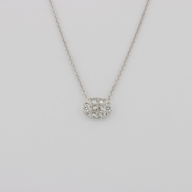 Invisible Horizontal Oval Pendant - ZIZOV DIAMONDS