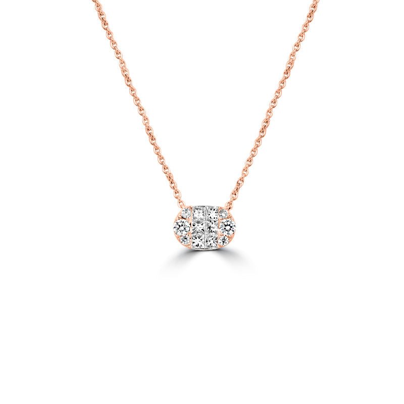 Invisible Horizontal Oval Pendant - ZIZOV DIAMONDS