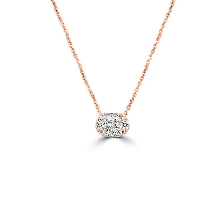 Invisible Horizontal Oval Pendant - ZIZOV DIAMONDS