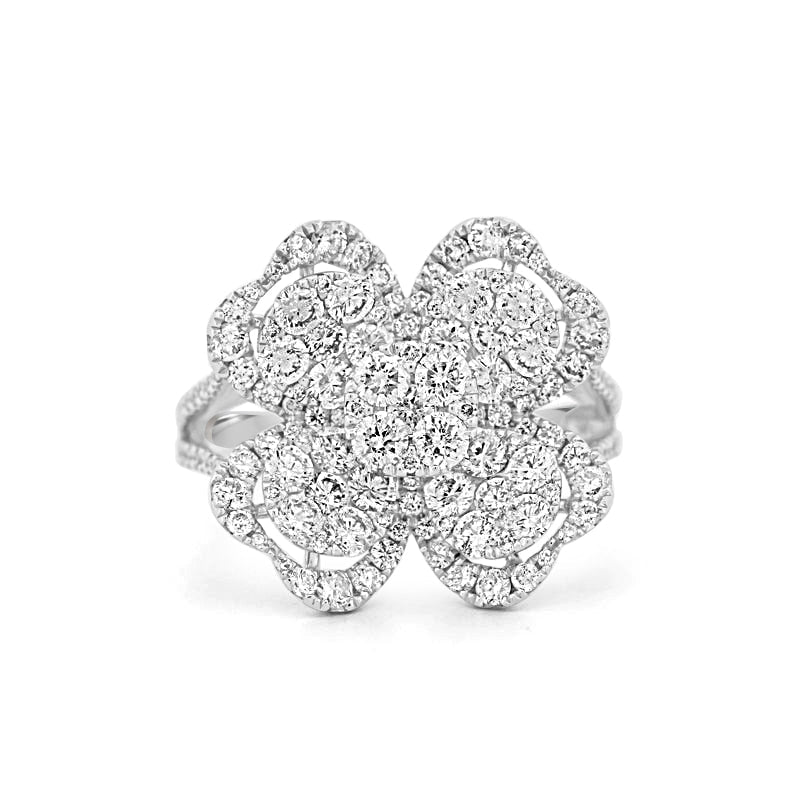 Invisible "Lucky Clover" Diamond Ring - ZIZOV DIAMONDS