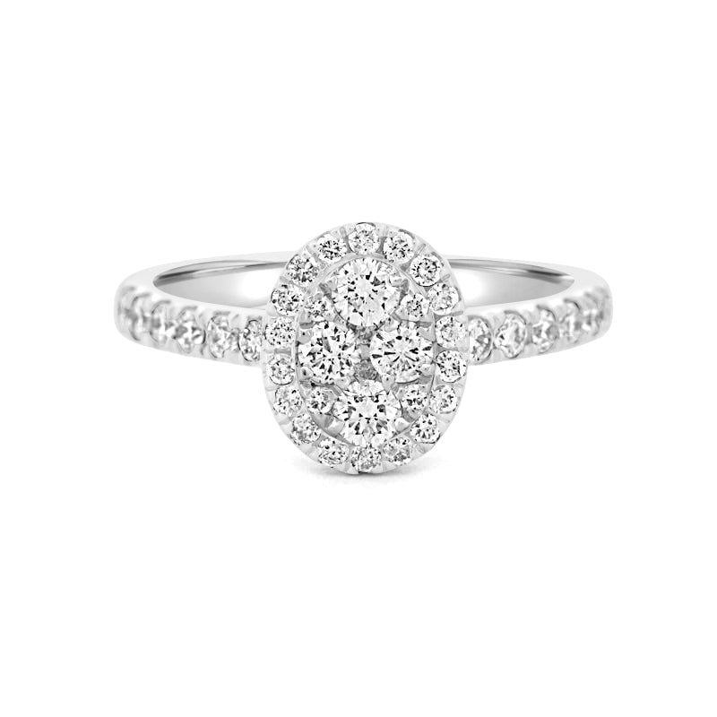 Invisible Oval Halo Diamond Ring - ZIZOV DIAMONDS