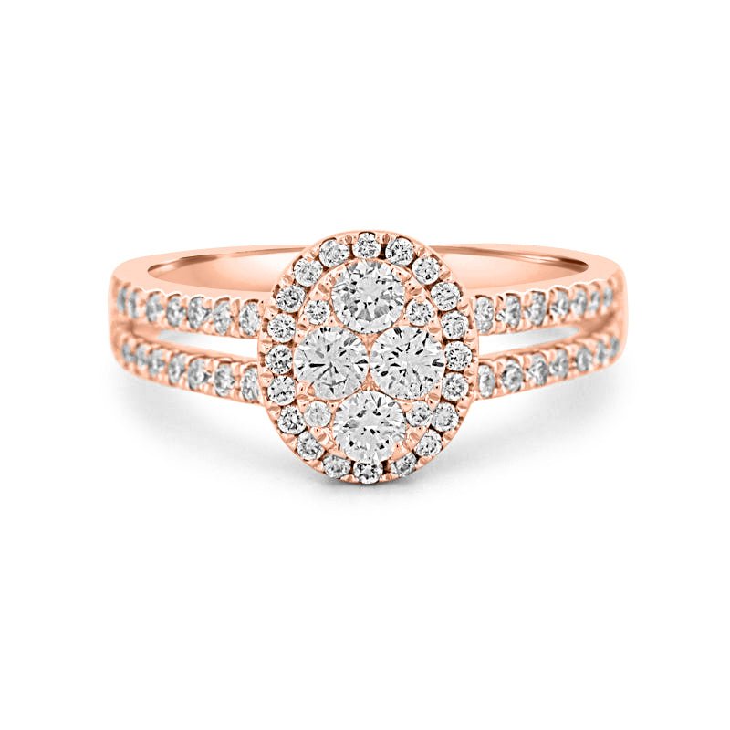Invisible Oval Halo Diamond Ring - ZIZOV DIAMONDS