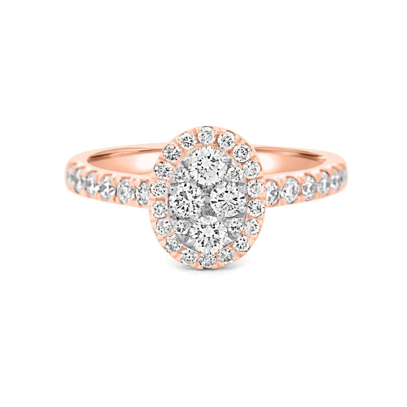 Invisible Oval Halo Diamond Ring - ZIZOV DIAMONDS