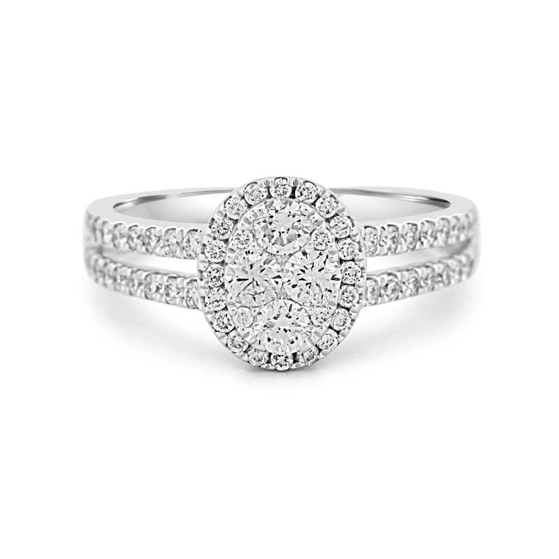 Invisible Oval Halo Diamond Ring - ZIZOV DIAMONDS