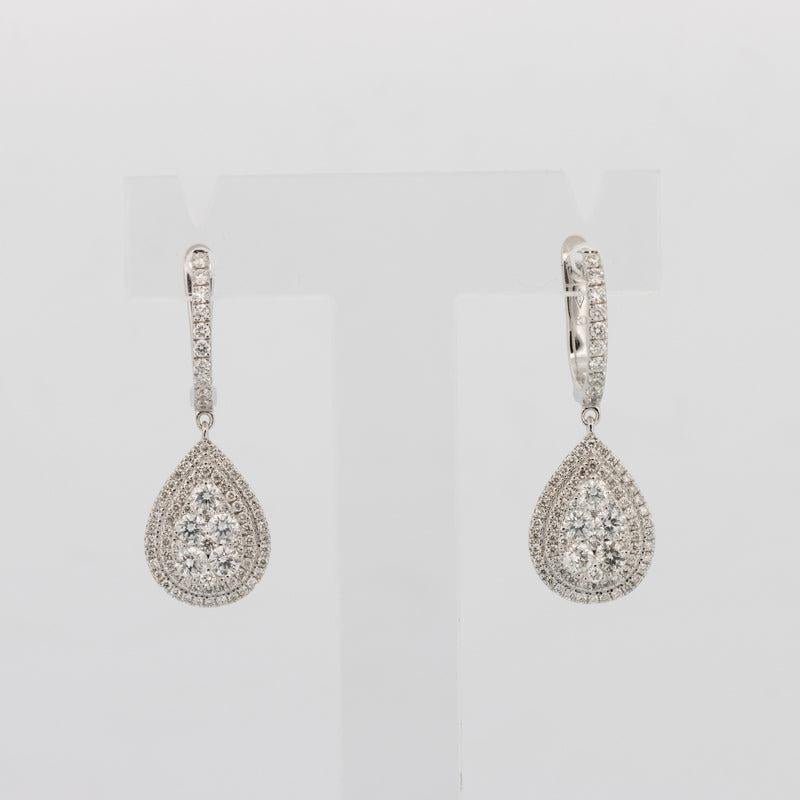 Invisible Pear - shape Dangling Earrings - ZIZOV DIAMONDS