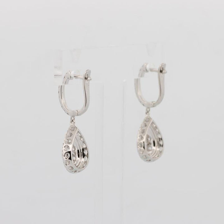 Invisible Pear - shape Dangling Earrings - ZIZOV DIAMONDS