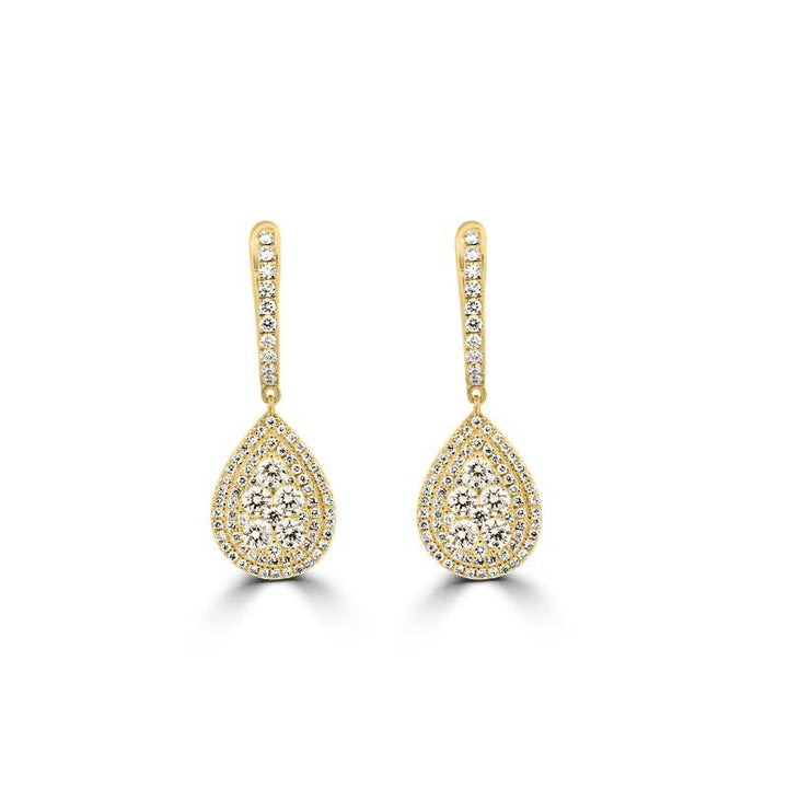 Invisible Pear - shape Dangling Earrings - ZIZOV DIAMONDS