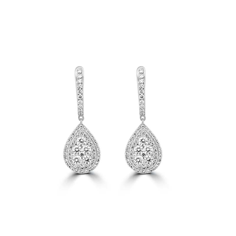 Invisible Pear - shape Dangling Earrings - ZIZOV DIAMONDS